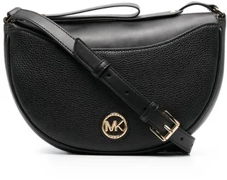 Leather Logo-Plaque Saddle Bag