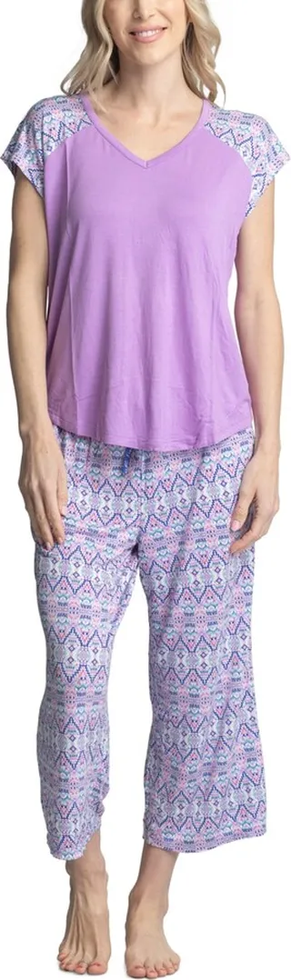 Muk Luks Women's Twinning 2-Pc. Short Sleeve & Capri Pajama Set