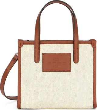 Logo-Patch Paisley-Print Tote Bag