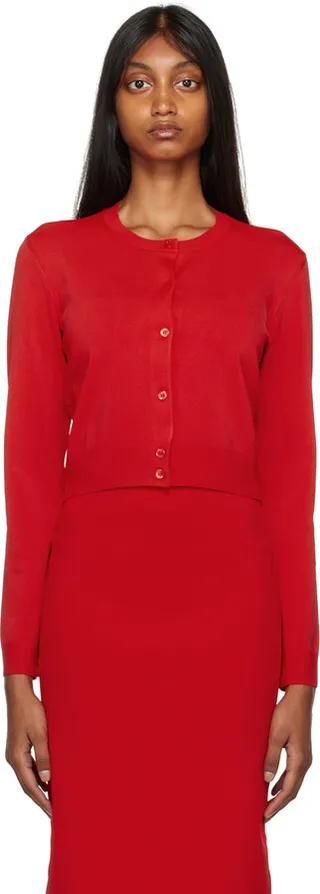 Marc Jacobs Red 'The Cropped Cardigan' Cardigan