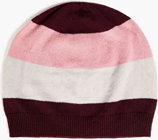Striped wool and cashmere-blend beanie