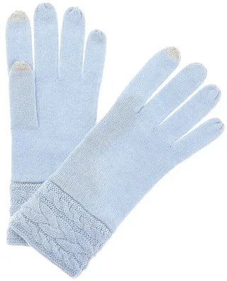 Forte Cashmere Braided Cable Cashmere Gloves