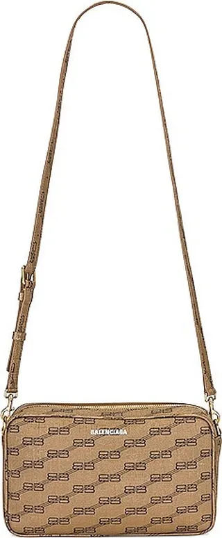 Balenciaga Medium Signature Camera Bag in Taupe