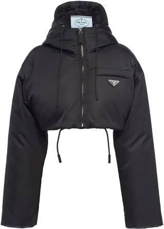 Re-Nylon cropped puffer jacket