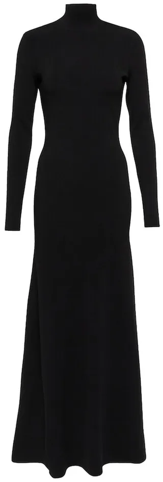 Ribbed-knit maxi dress