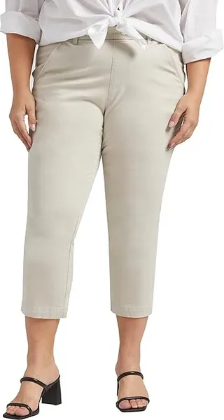 Jag Jeans Plus Size Maddie Mid-Rise Capris (Stone) Women's Casual Pants