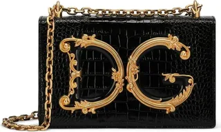 DG logo crocodile-effect shoulder bag
