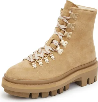 Wanda Genuine Shearling Combat Boot