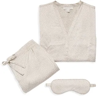 Washed Satin 3-Piece Pajama Set