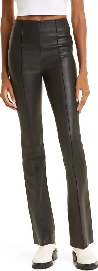Leather Bootcut Pants