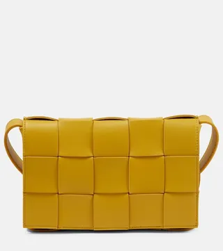 Cassette leather shoulder bag