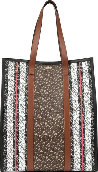 Burberry Monogram Stripe Portrait Tote Bag