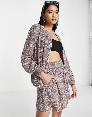 Vero Moda Aware bomber jacket in paisley print - part of a set