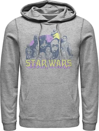 Men's Star Wars: The Rise of Skywalker Vintage Collage Pull Over Hoodie - Athletic Heather - X Large