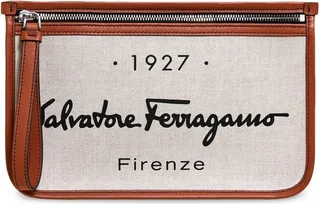 Logo-Print Clutch Bag