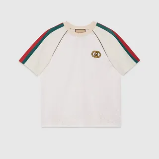 Mesh fabric T-shirt
