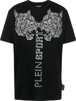 tiger-print T-shirt