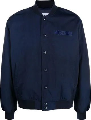 Logo-Embroidered Bomber Jacket