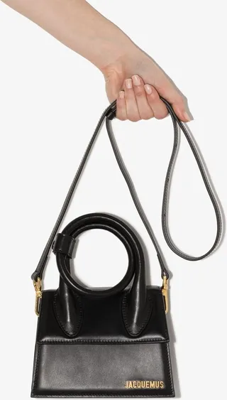 Black Le Chiquito Noeud Leather Top Handle Bag