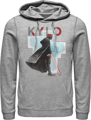 Men's Star Wars: The Rise of Skywalker Sinister Kylo Pull Over Hoodie - Athletic Heather - Small