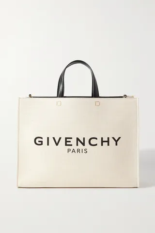 Givenchy - G-tote Medium Leather-trimmed Printed Canvas Tote - Off-white