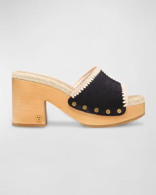 Hannalee Suede Espadrille Clog Sandals