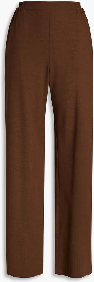 Mélange stretch-wool wide-leg pants