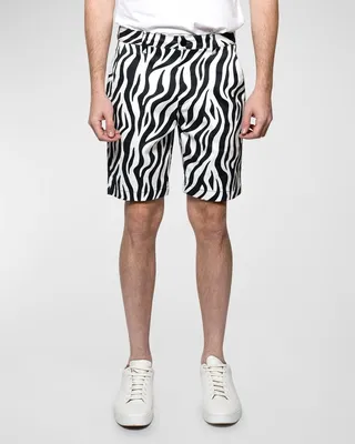 Men's Cruise Zebra-Print Twill Shorts