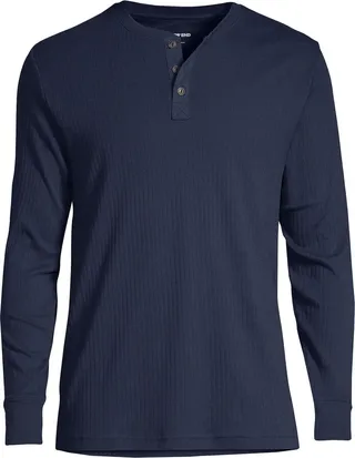 Lands' End Men's Tall Knit Rib Pajama Henley