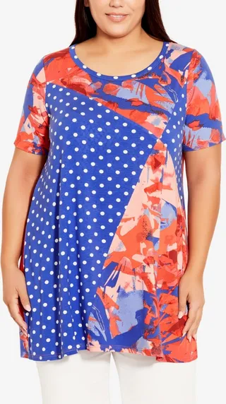 Avenue Plus Size Felicity Spliced Tunic Top