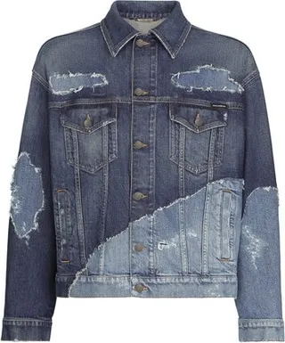 Stretch patchwork denim jacket