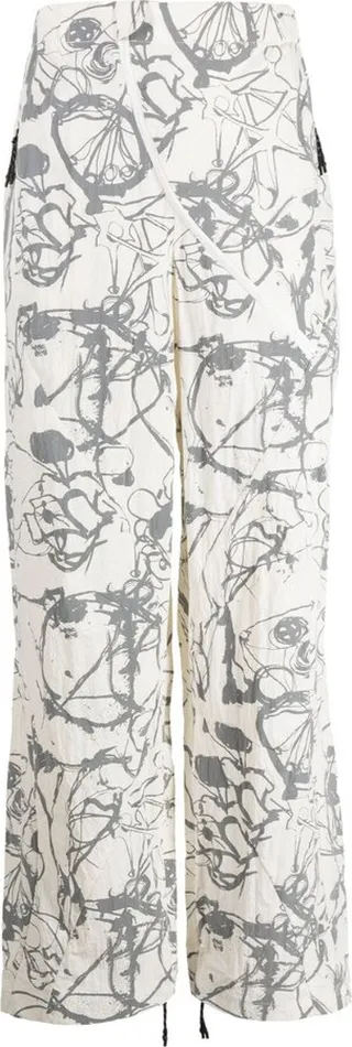Abstract-Print Straight-Leg Trousers