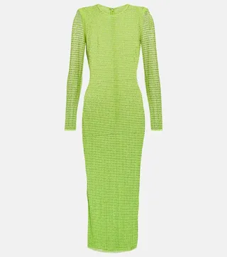 Crystal-embellished bodycon dress