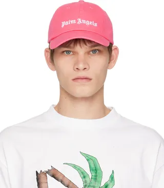 Palm Angels Pink Embroidered Cap