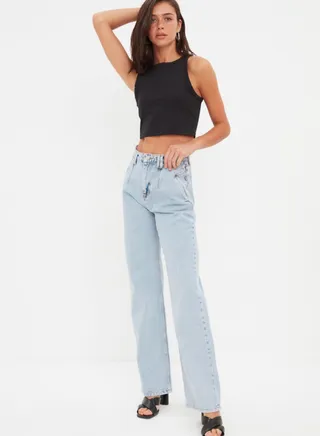 High Waist Straight Jeans