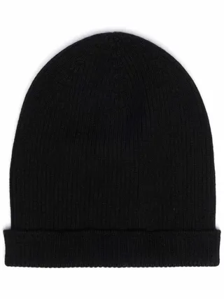 Ribbed-Knit Cashmere Beanie