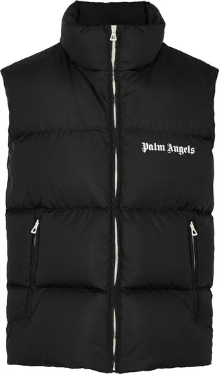 Palm Angels Logo Quilted Shell Gilet