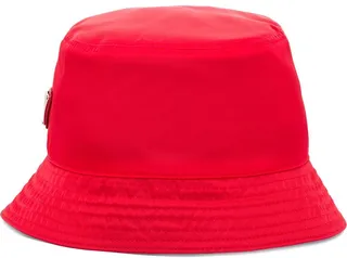 Re-Nylon triangle logo bucket hat