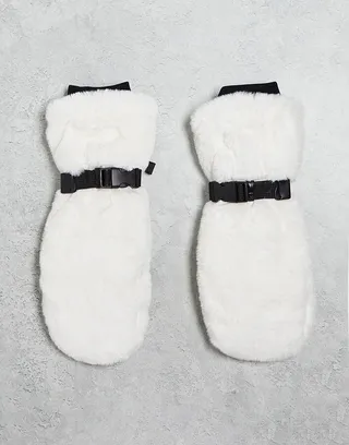 ASOS 4505 ski faux fur mittens