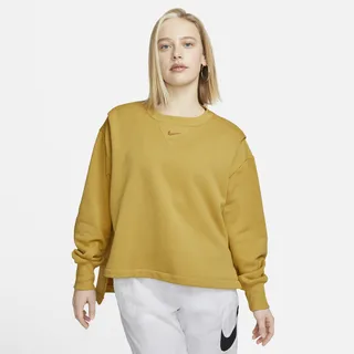 Women's Nike Sportswear Modern Fleece Oversized French Terry Crew-Neck Sweatshirt in Brown