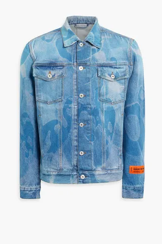 Appliquéd printed denim jacket