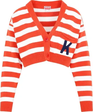 Kenzo Striped V-Neck Knitted Cardigan