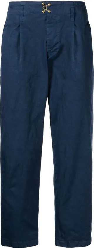 Hook-Fastening Cropped Trousers