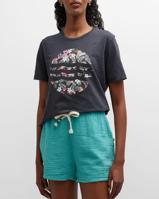 Rio Floral Waves Crewneck T-Shirt