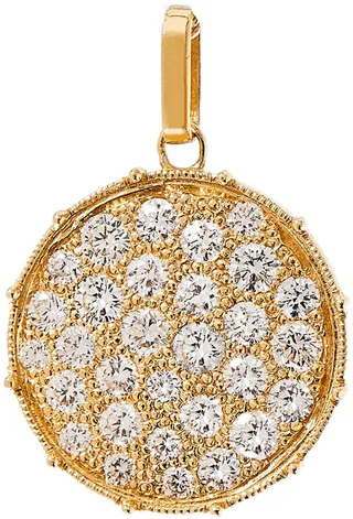 Pav Diamond Disc Pendant