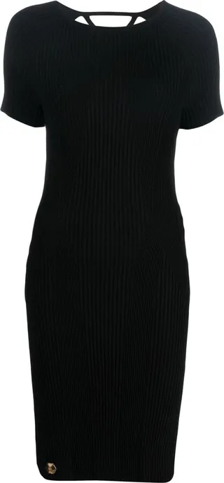 Logo-Charm Knitted Mini Dress