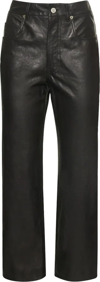 Shiny leather pants