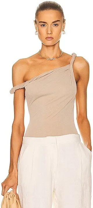 Atoir Tangled Bodysuit in Tan