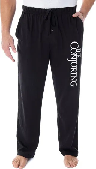 The Conjuring Men's Horror Movie Logo Sleep Pajama Pants Bottoms (M) Black