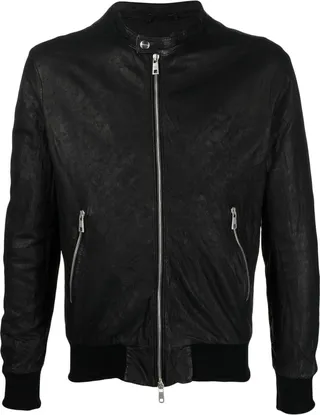 Leather Zip-Up Jacket